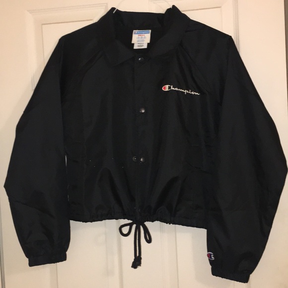 champion windbreaker womens black